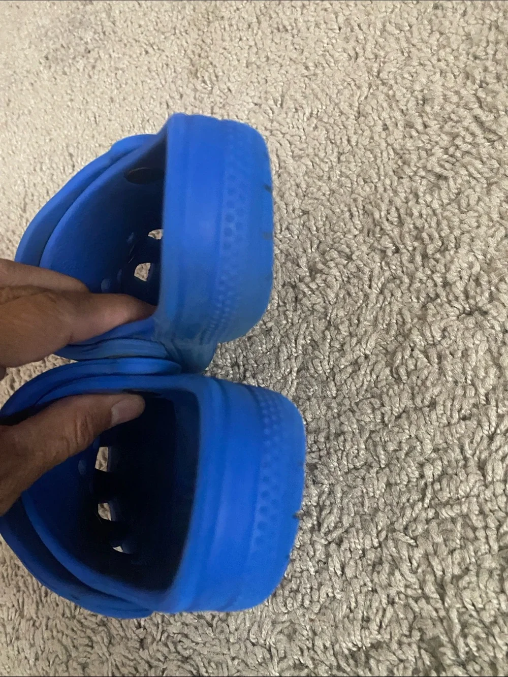 CROCS Kids Blue Clogs with Green Dinosaur Jibbitz size C8